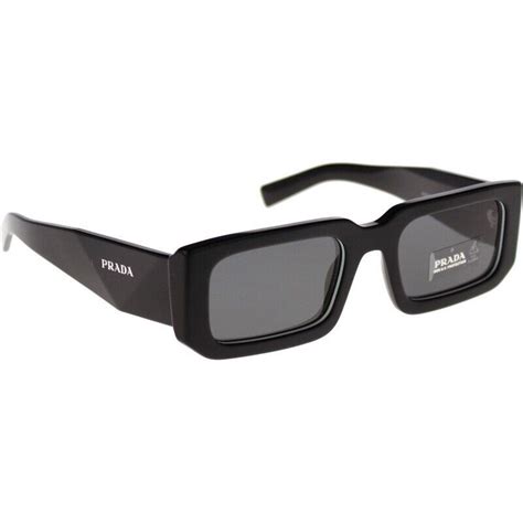 prada pr 06ys 09q5s0 men's rectangular sunglasses black|Prada PR 06YS M (53 .